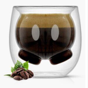 Joy Jolt - Disney® Set of 2 Mickey & Minnie Double Walled Glass Espresso Cups